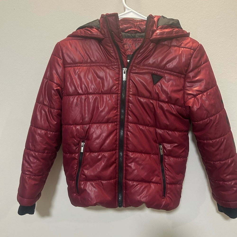 Guess Kids Red Puffer Jacket 0168
